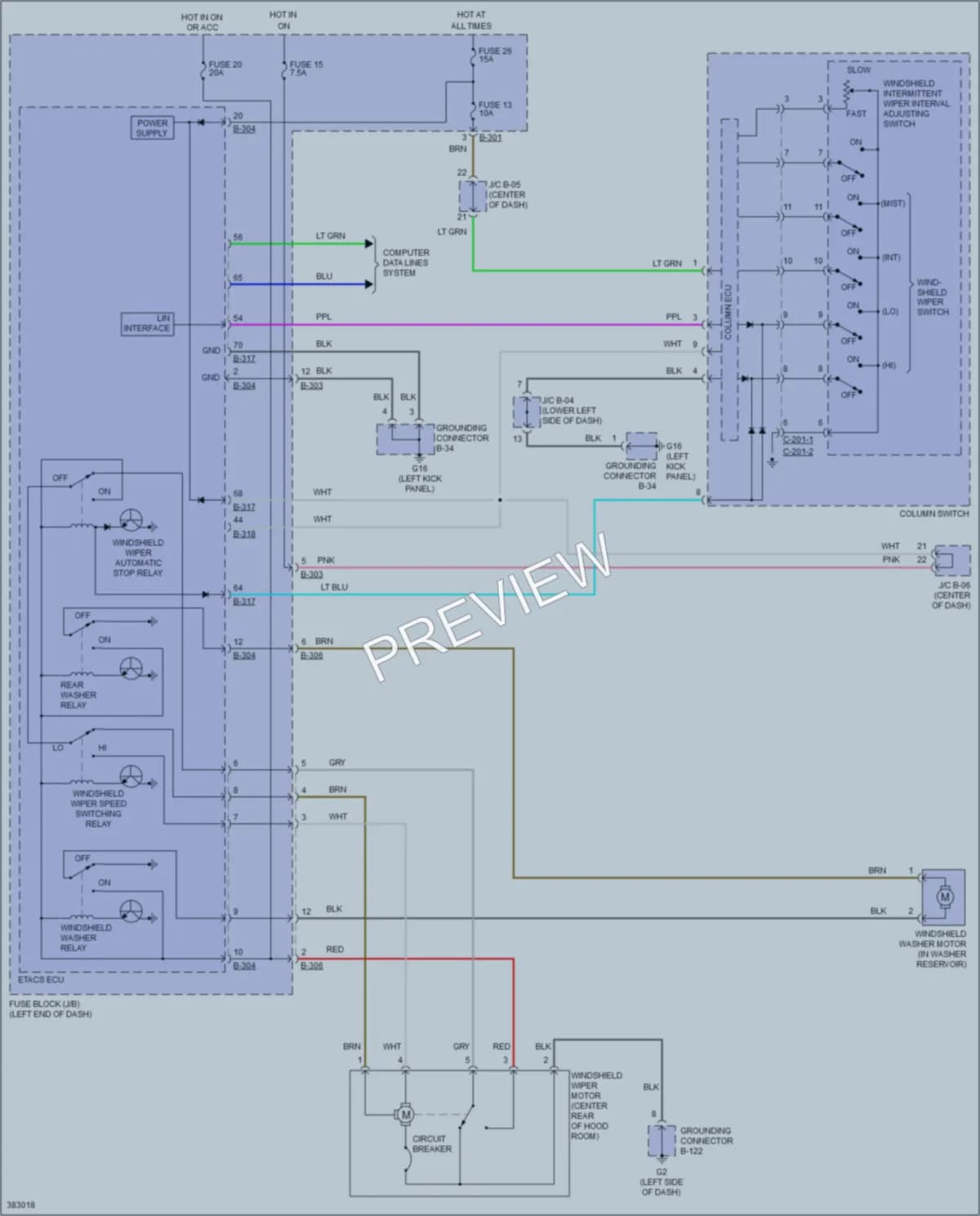 2012 Mitsubishi iMiEV Wiper Washer wiring diagram preview