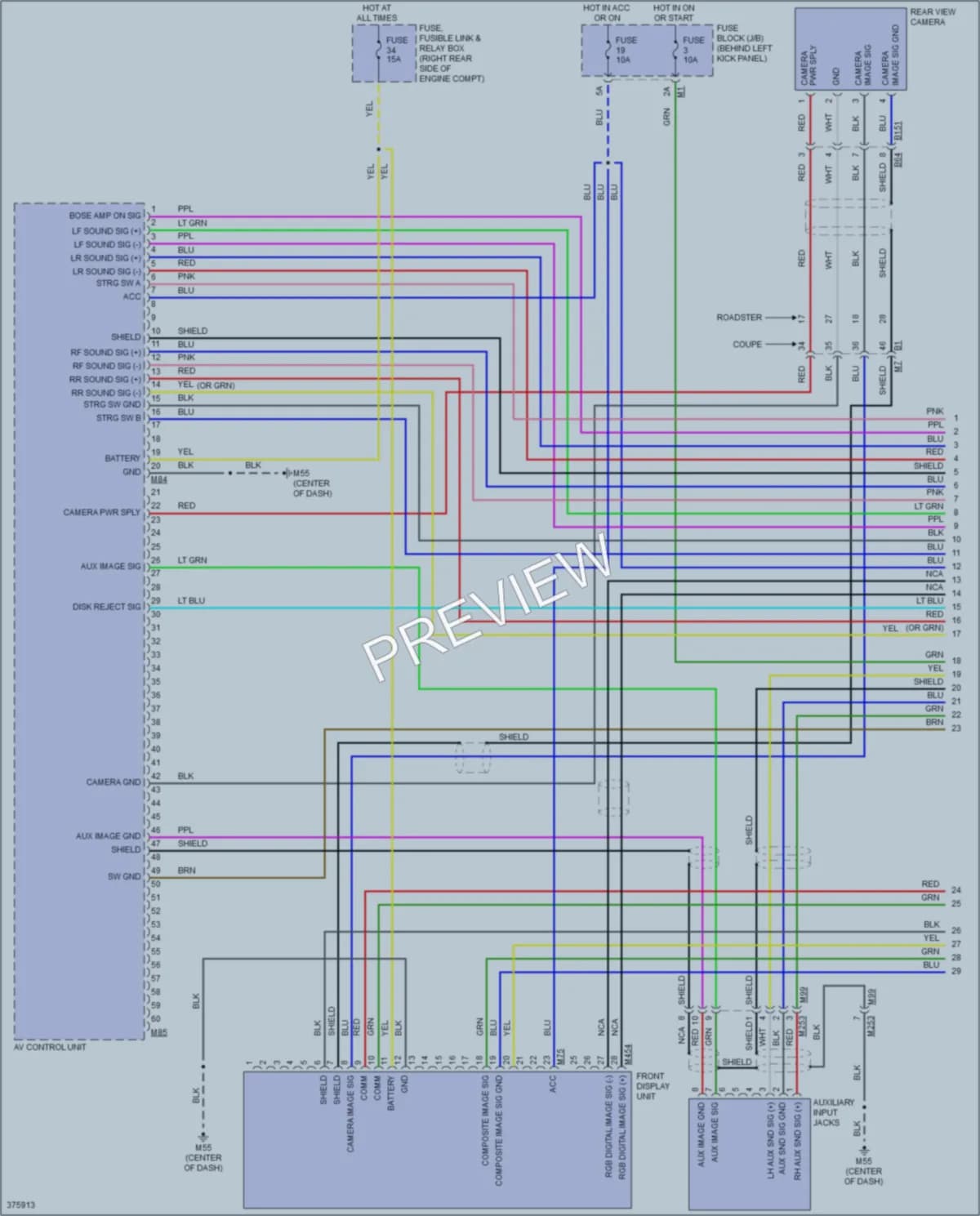 2012 Nissan 370Z Radio wiring diagram preview