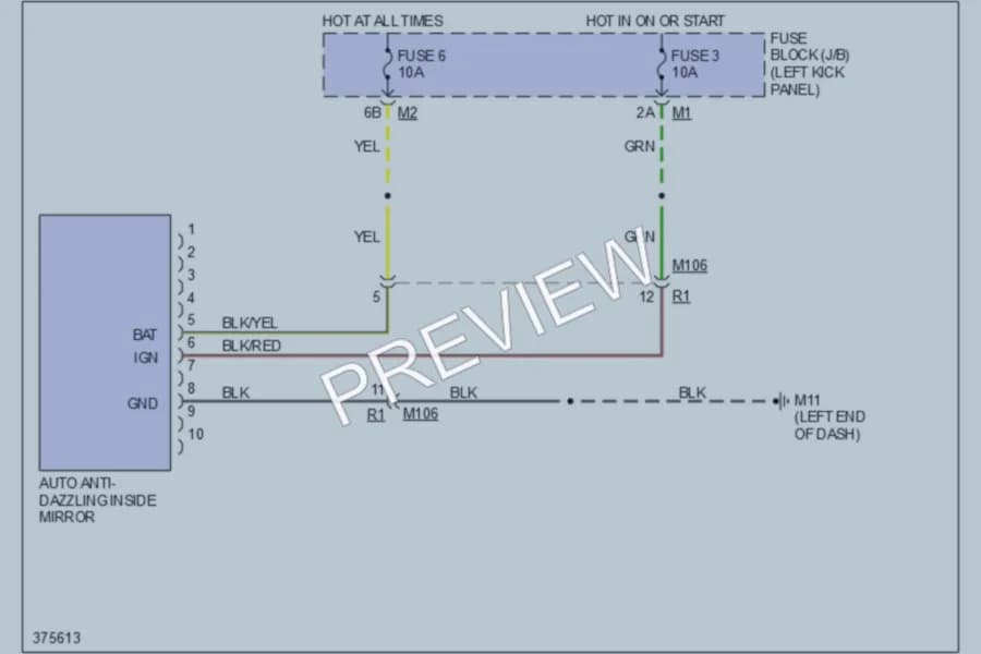 2012 Nissan GTR Power Mirrors wiring diagram preview
