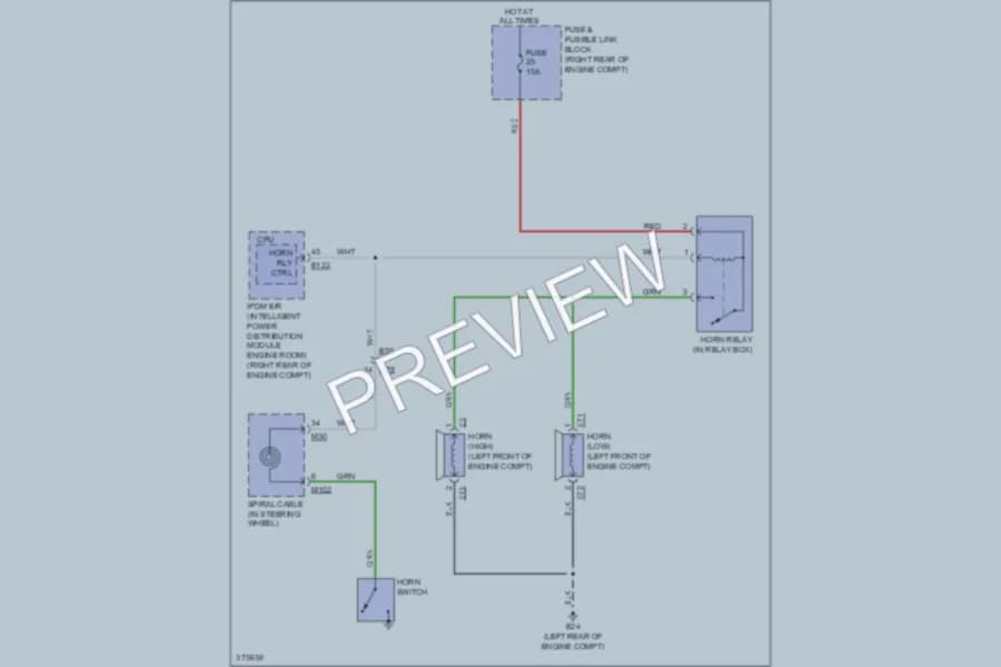 2012 Nissan NV1500 Horn wiring diagram preview