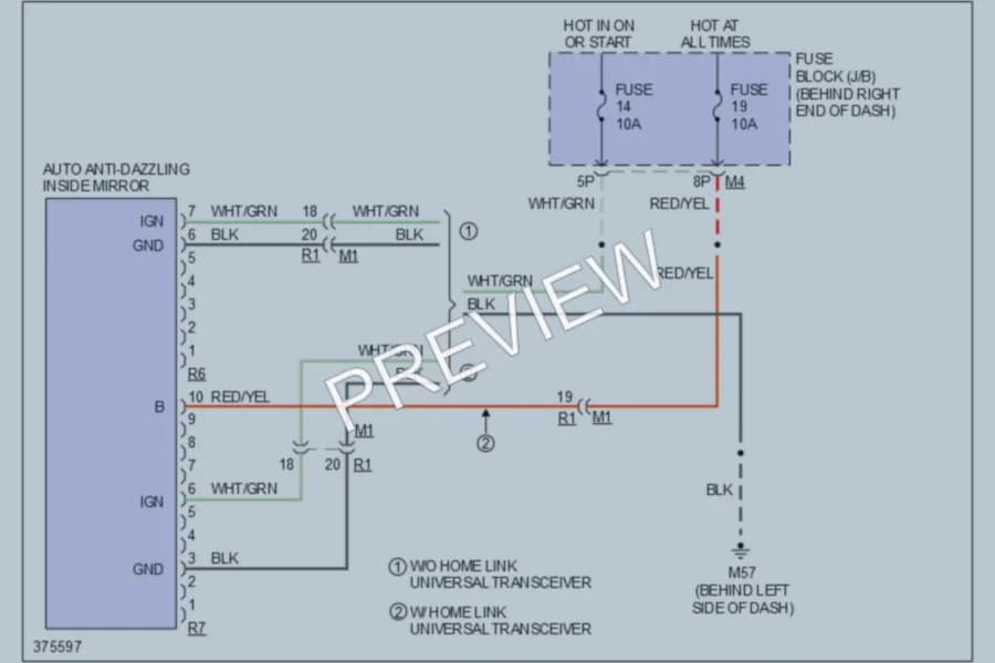 2012 Nissan Pathfinder Power Mirrors wiring diagram preview