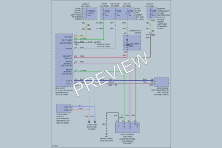 2012 Nissan Versa Anti Theft wiring diagram preview