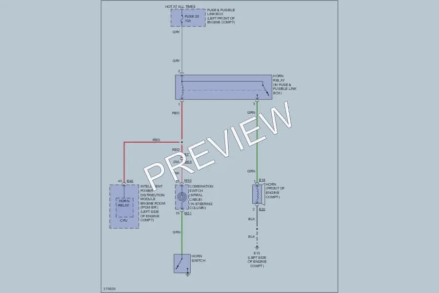 2012 Nissan Versa Horn wiring diagram preview