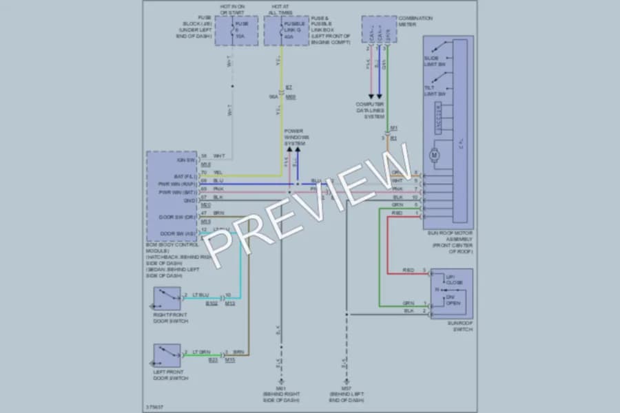 2012 Nissan Versa Power Top Sunroof wiring diagram preview