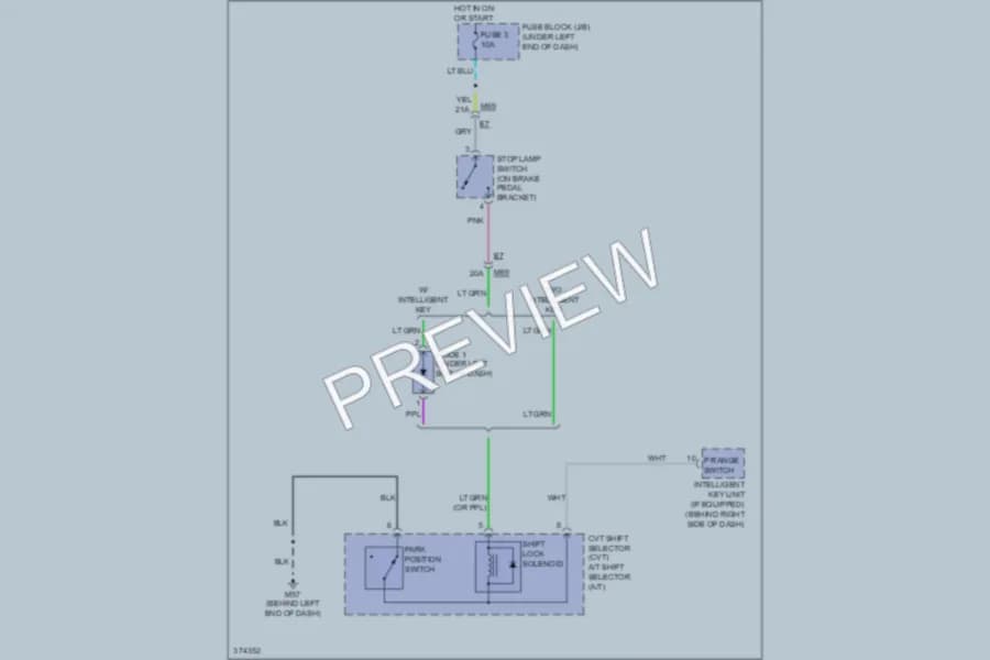2012 Nissan Versa Shift Interlock wiring diagram preview