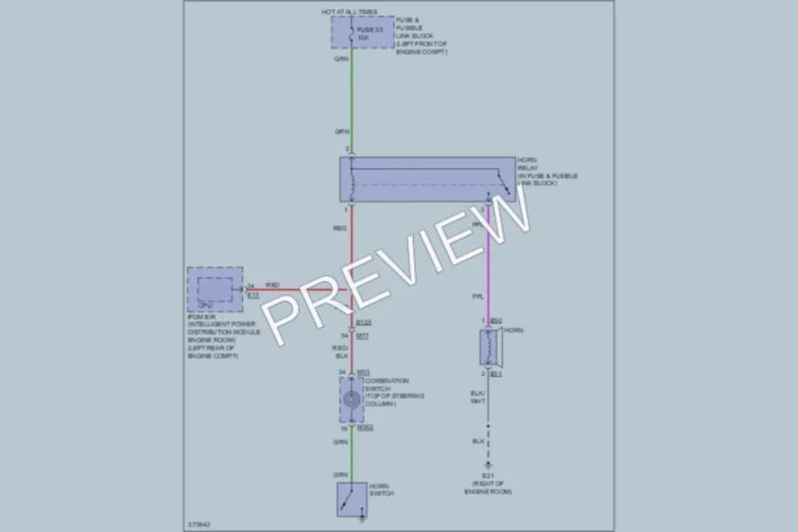 2012 Nissan cube Horn wiring diagram preview