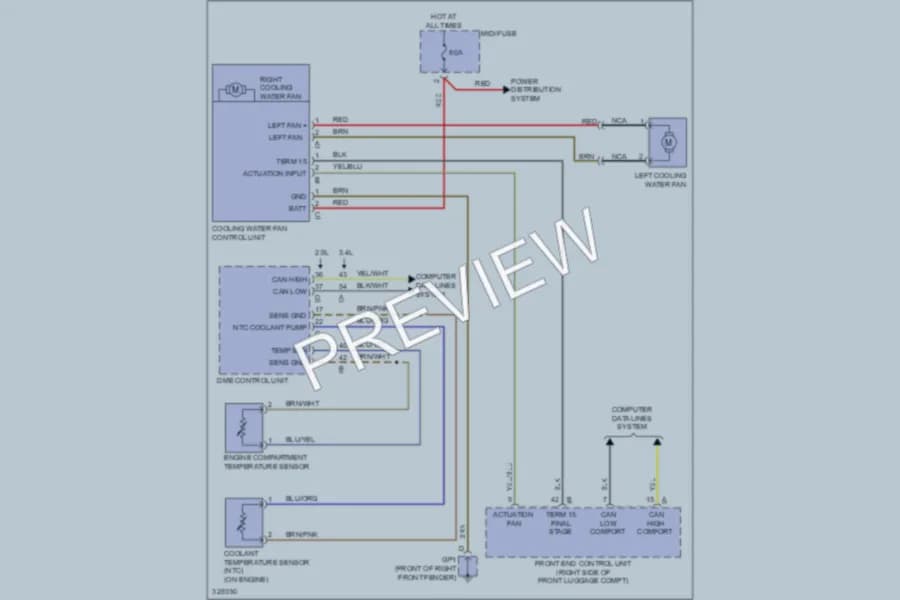 2012 Porsche Boxster Cooling Fan wiring diagram preview