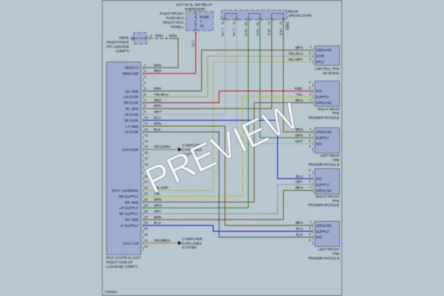 2012 Porsche Panamera Warning Systems wiring diagram preview