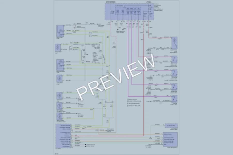 2012 Ram 1500 Interior Lights wiring diagram preview with protected circuit layout