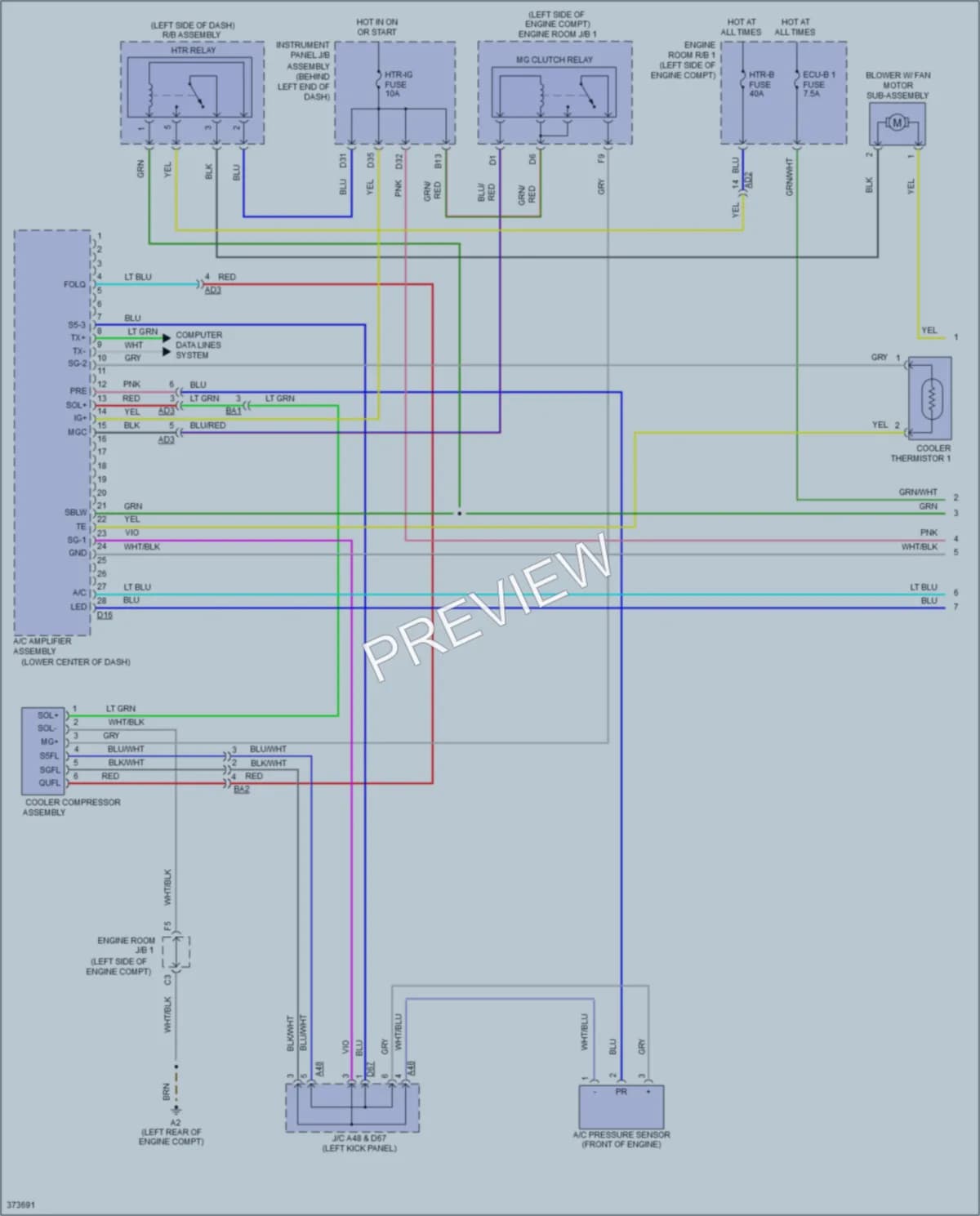 2012 Scion iQ Air Conditioning wiring diagram preview