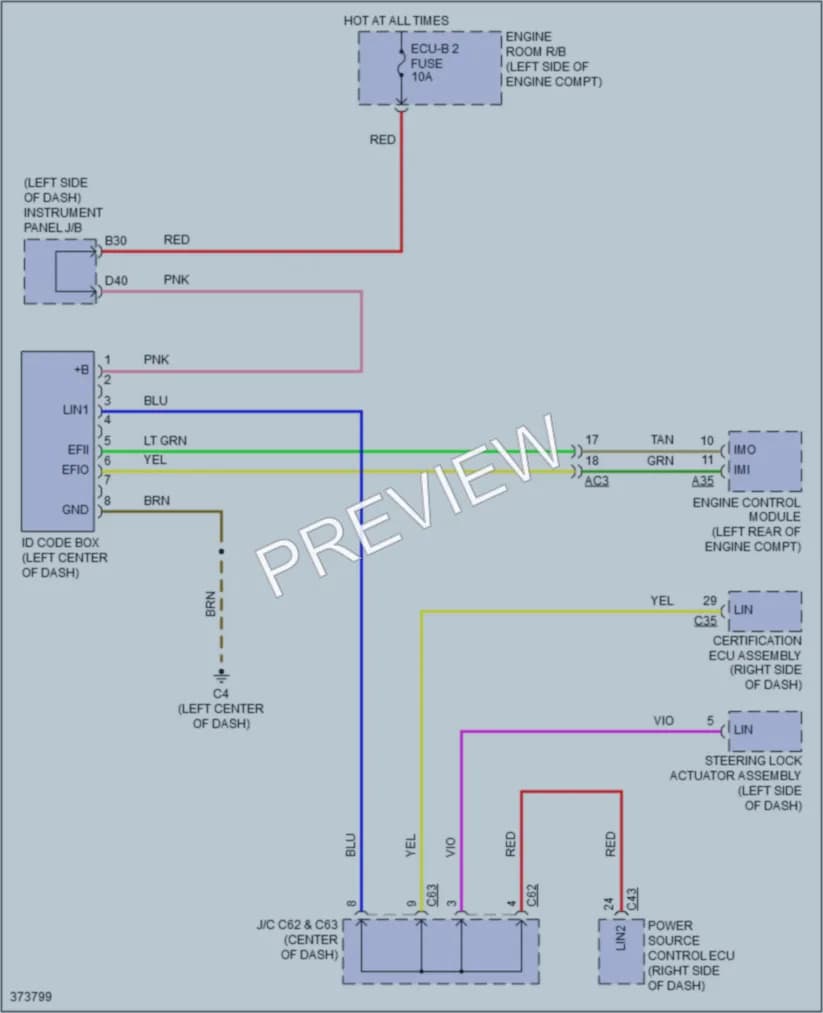2012 Scion tC Anti Theft wiring diagram preview