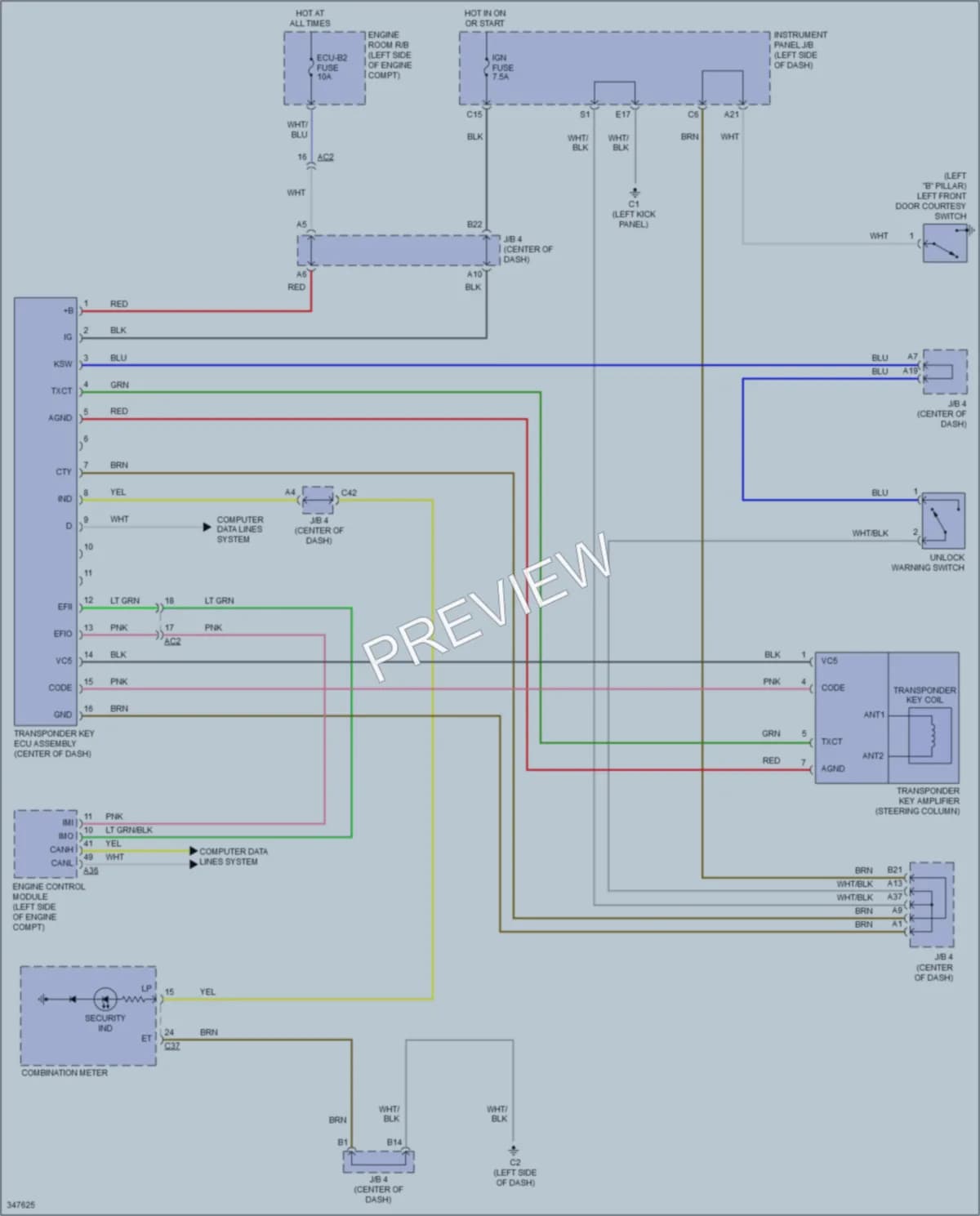 2012 Scion xB Anti Theft wiring diagram preview