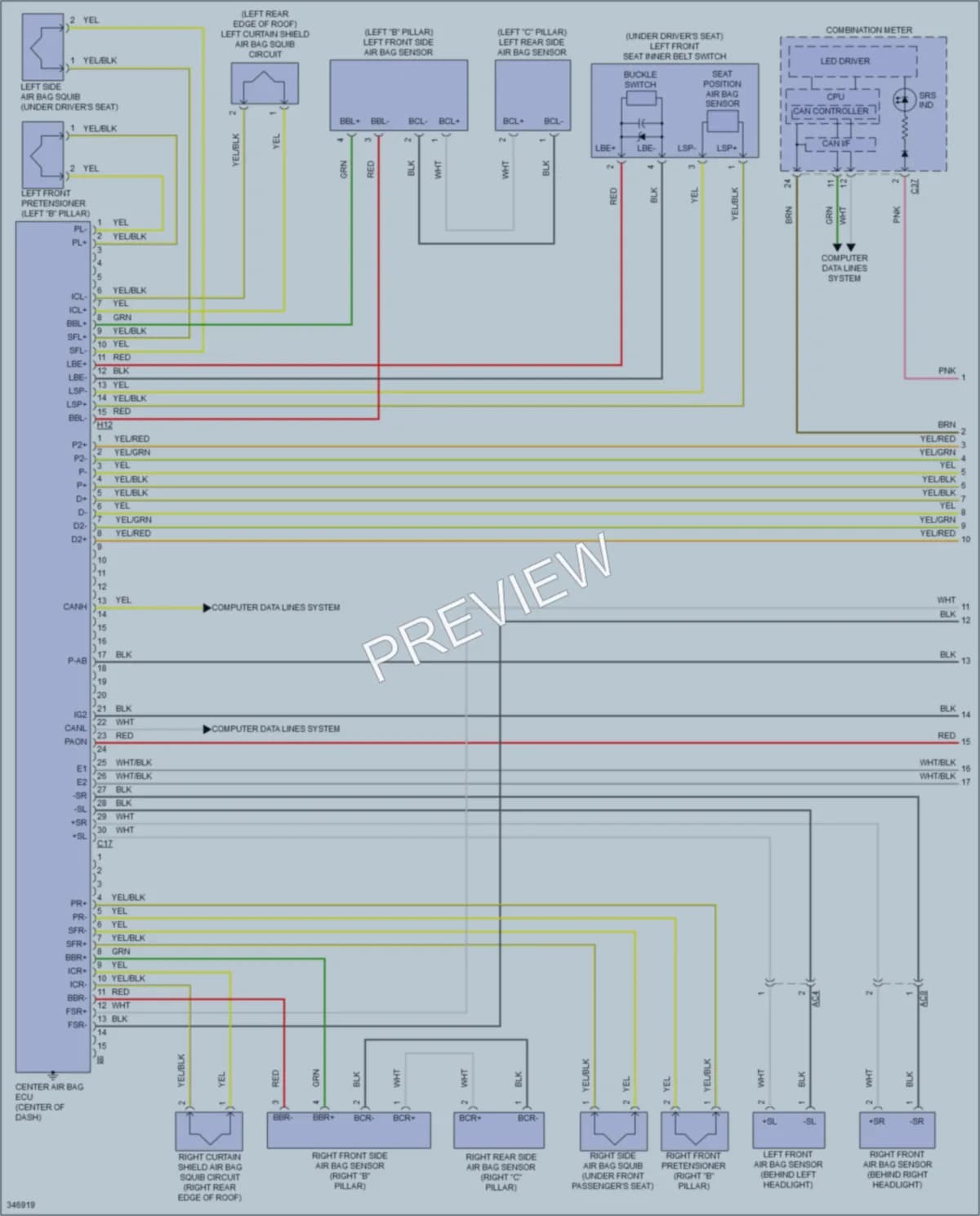2012 Scion xB Supplemental Restraints wiring diagram preview