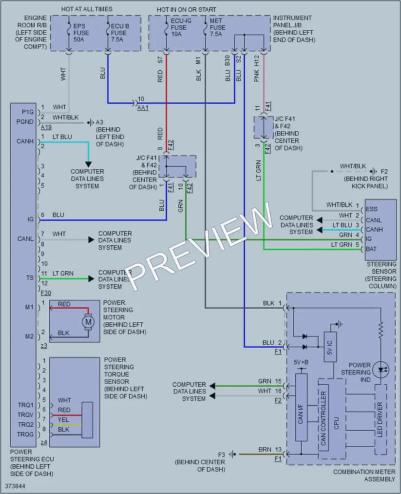 2012 Scion xD Electronic Power Steering wiring diagram preview