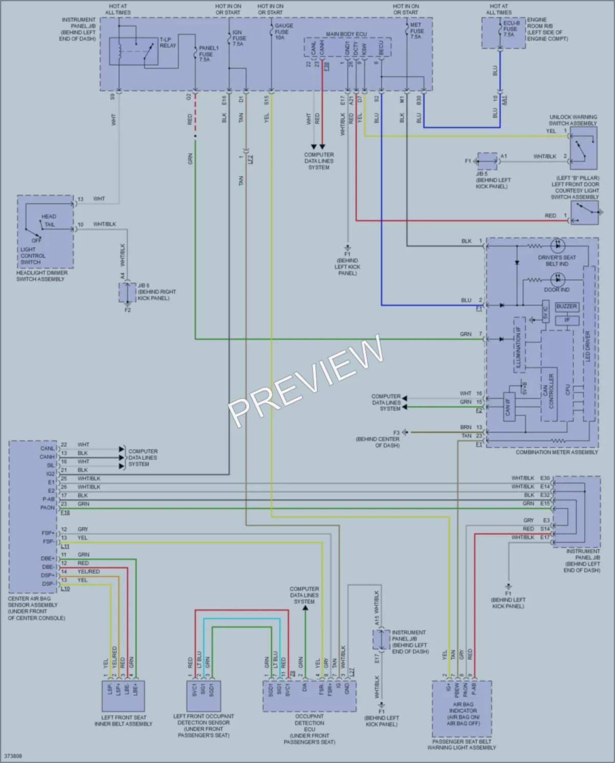 2012 Scion xD Warning Systems wiring diagram preview