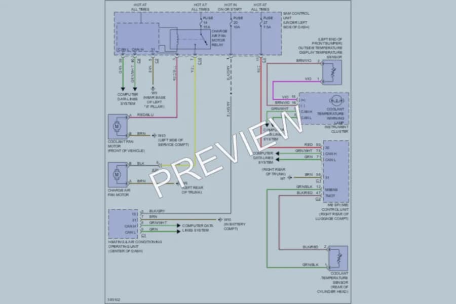 2012 Smart fortwo Cooling Fan wiring diagram preview