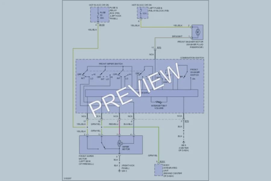 2012 Subaru Forester Wiper Washer wiring diagram preview