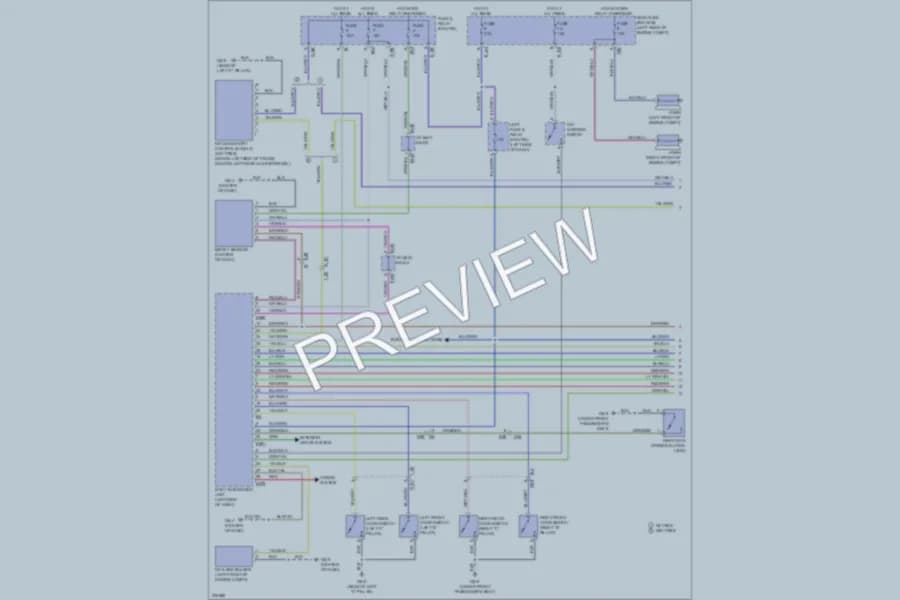 2012 Subaru 2.0L Eng Power Door Locks wiring diagram preview with protected circuit layout