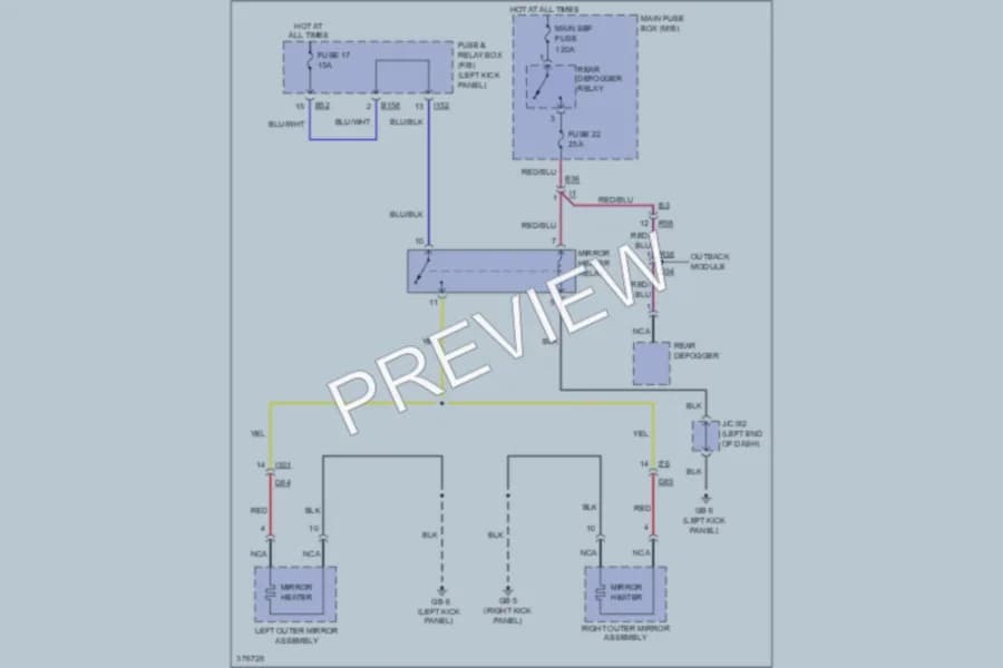 2012 Subaru Outback Defoggers wiring diagram preview