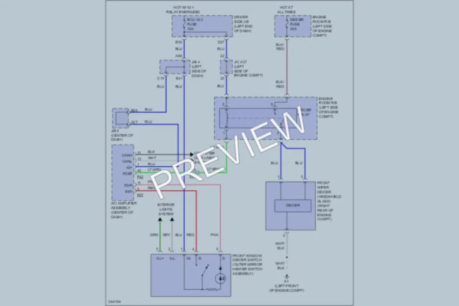 2012 Toyota 4Runner Defoggers wiring diagram preview