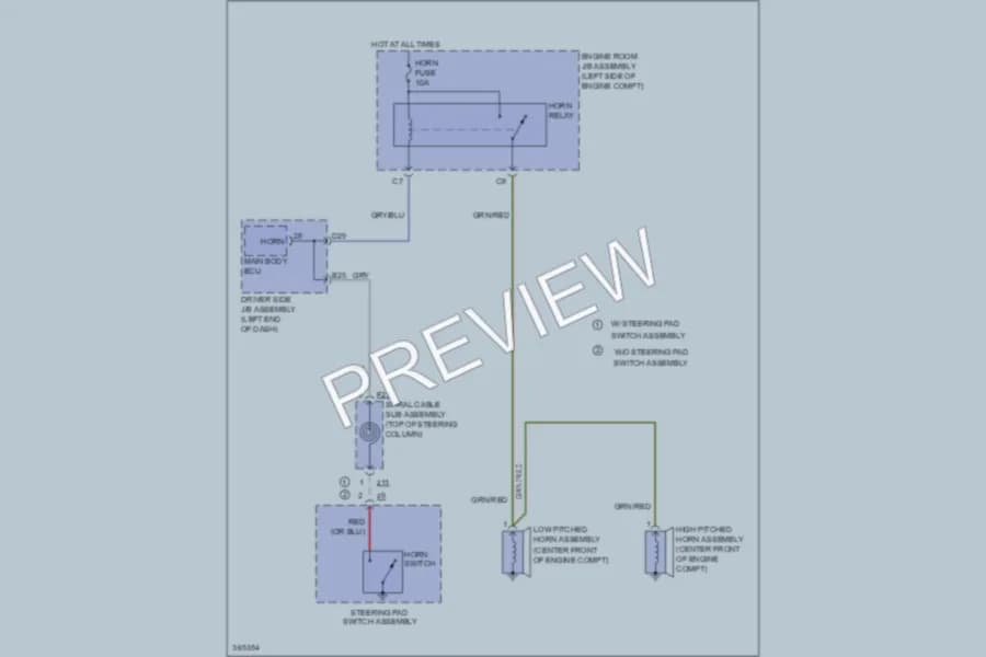2012 Toyota 4Runner Horn wiring diagram preview