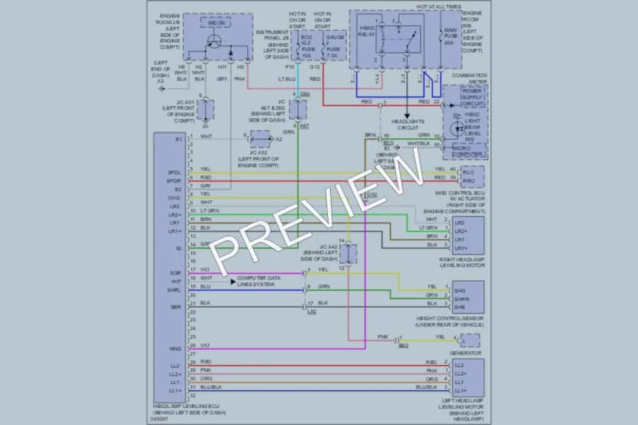 2012 Toyota Avalon Headlights wiring diagram preview