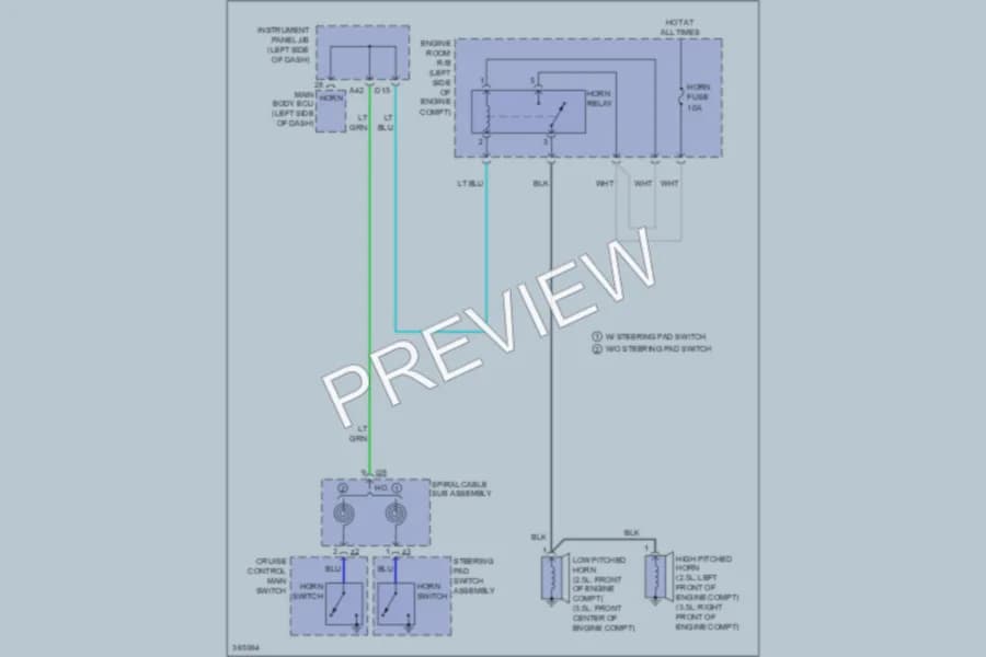 2012 Toyota Camry Horn wiring diagram preview