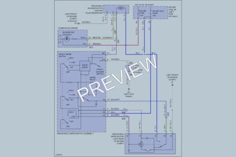2012 Toyota FJCruiser Wiper Washer wiring diagram preview
