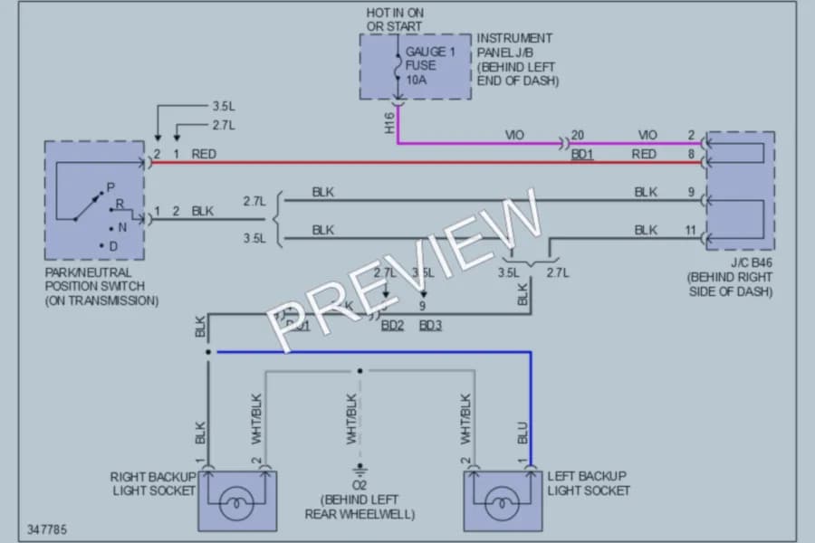 2012 Toyota HighlanderHybrid Exterior Lights wiring diagram preview
