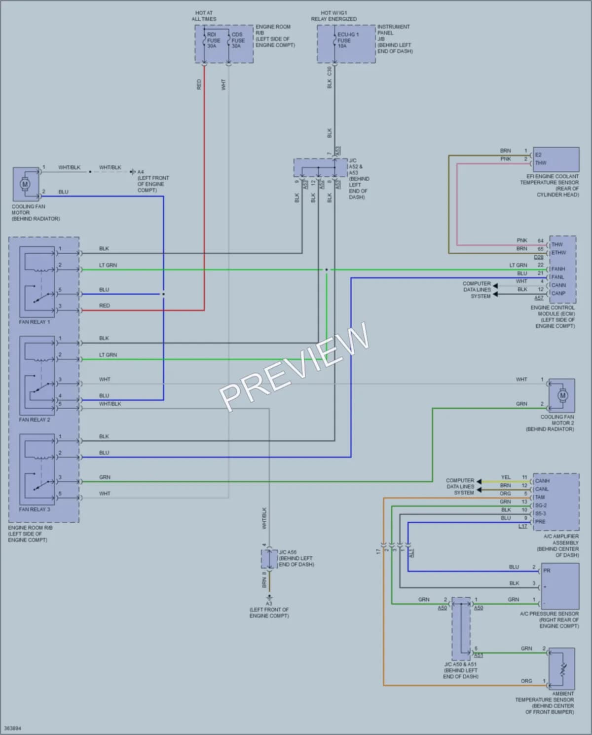 2012 Toyota Prius Cooling Fan wiring diagram preview