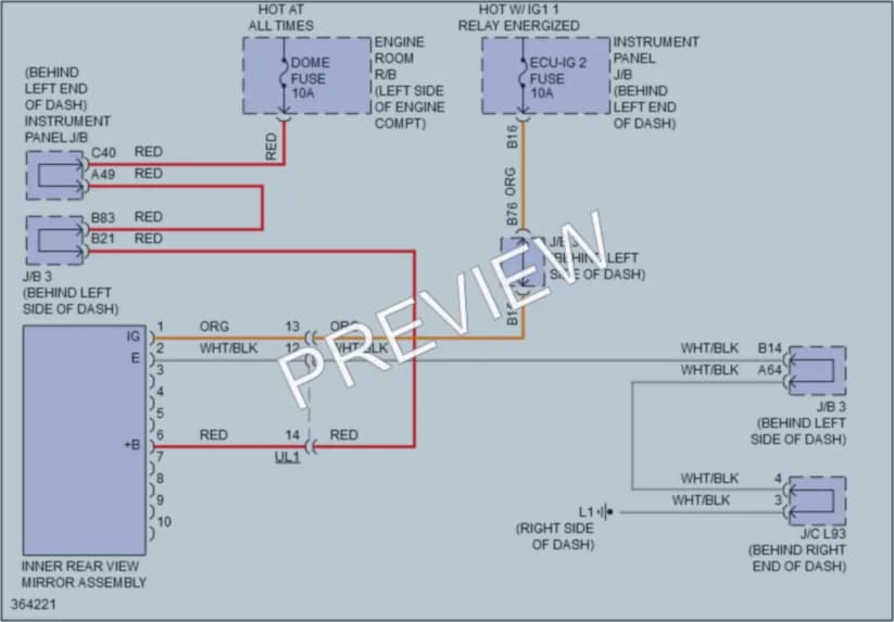 2012 Toyota Prius Power Mirrors wiring diagram preview