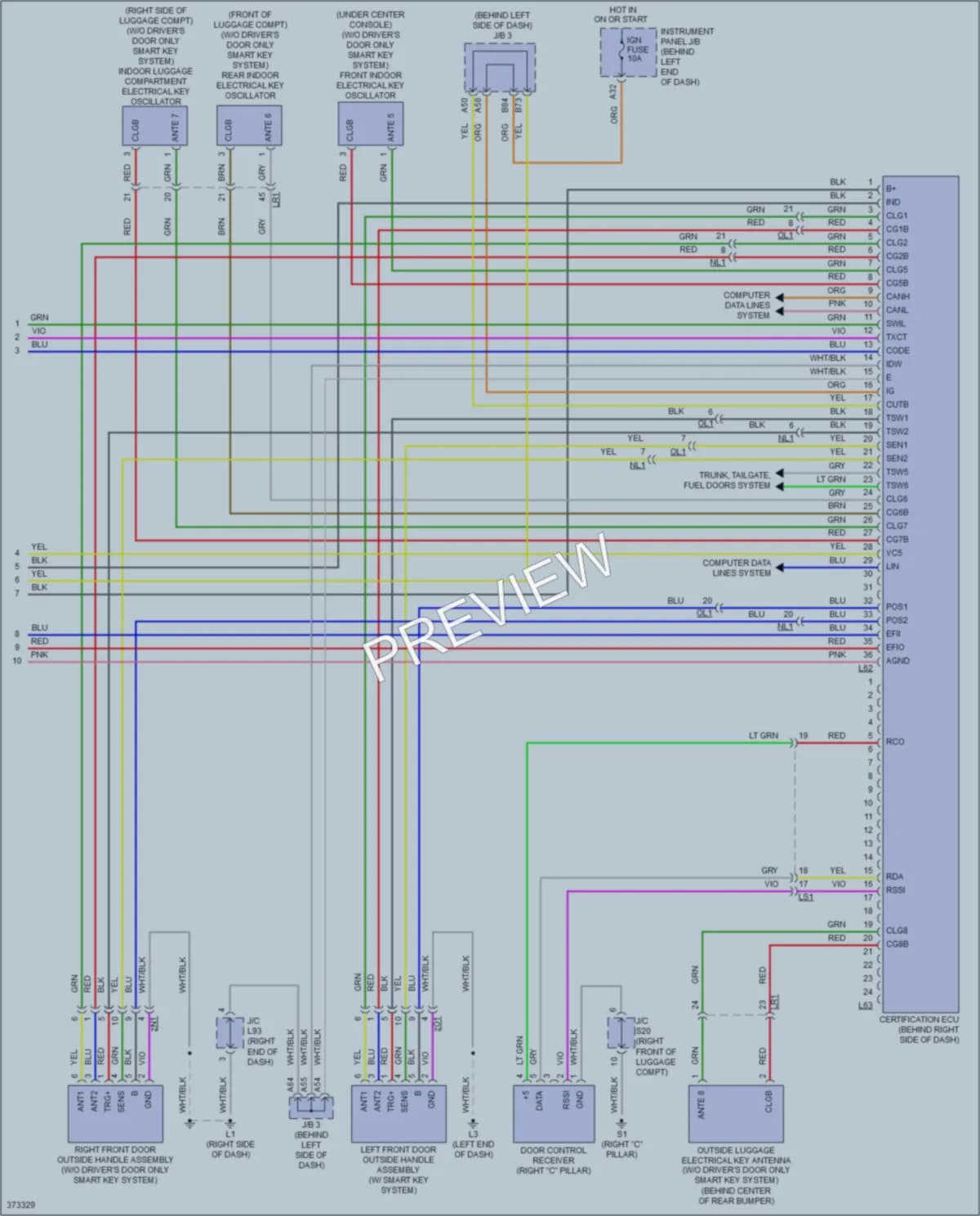 2012 Toyota Plug In Anti Theft wiring diagram preview with protected circuit layout