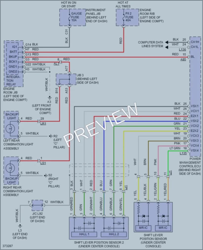 2012 Toyota Plug In Exterior Lights wiring diagram preview with protected circuit layout