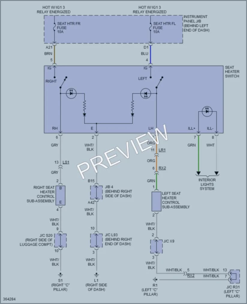 2012 Toyota PriusPlugin Power Seats wiring diagram preview