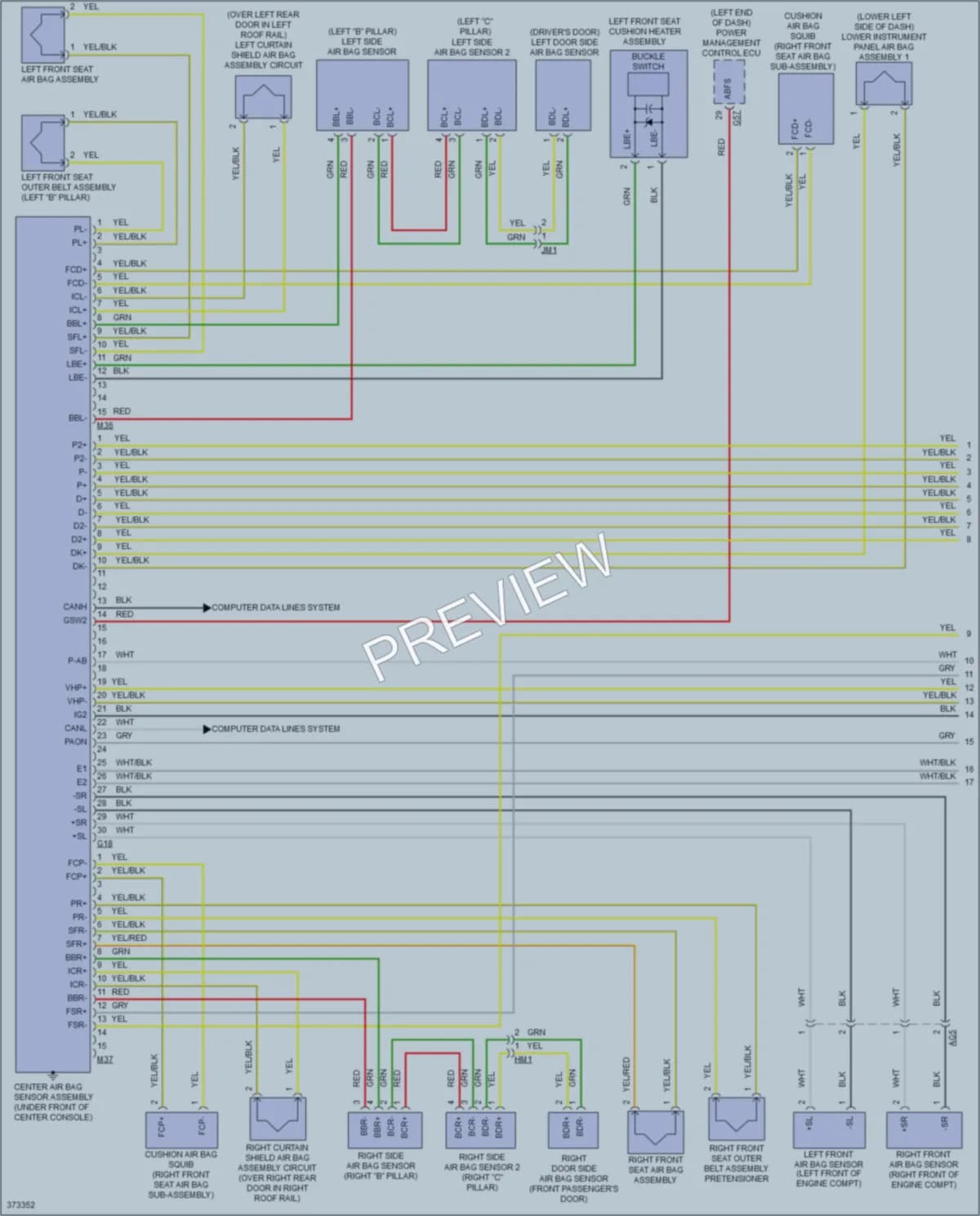 2012 Toyota Priusc Supplemental Restraints wiring diagram preview