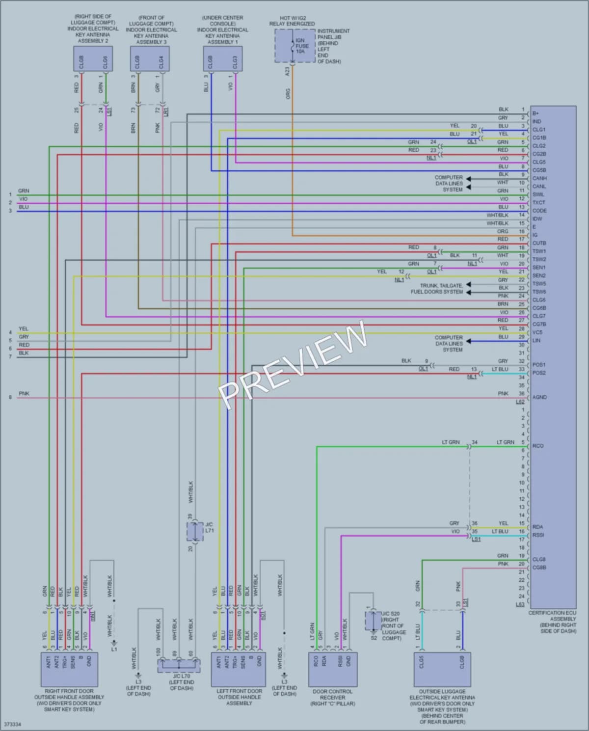 2012 Toyota Priusv Anti Theft wiring diagram preview