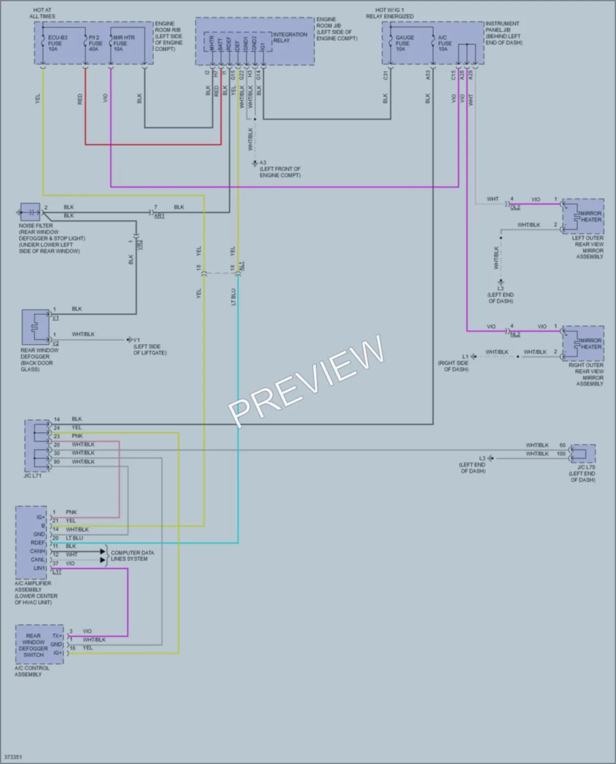 2012 Toyota Priusv Defoggers wiring diagram preview