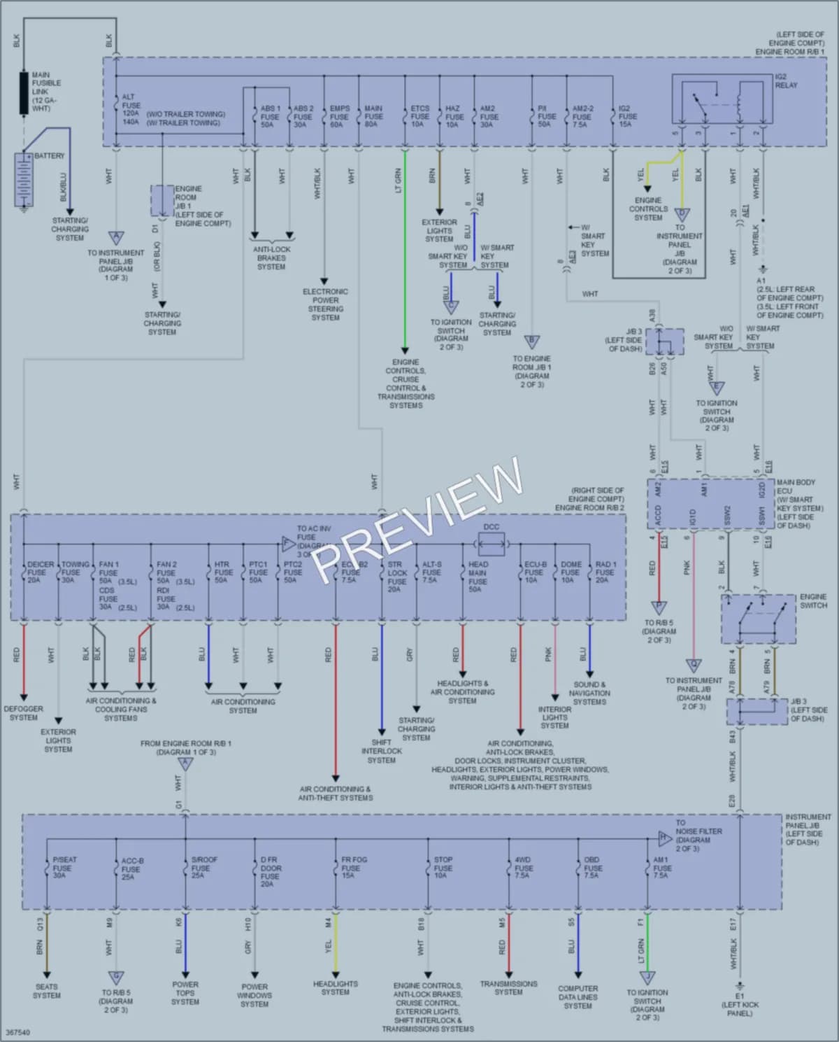2012 Toyota RAV4 Power Distribution wiring diagram preview