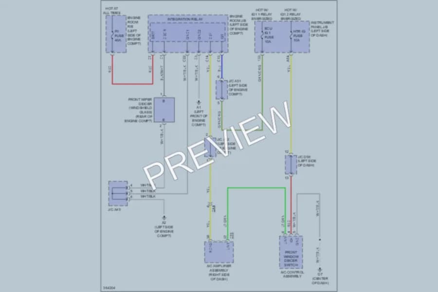 2012 Toyota Sienna Defoggers wiring diagram preview