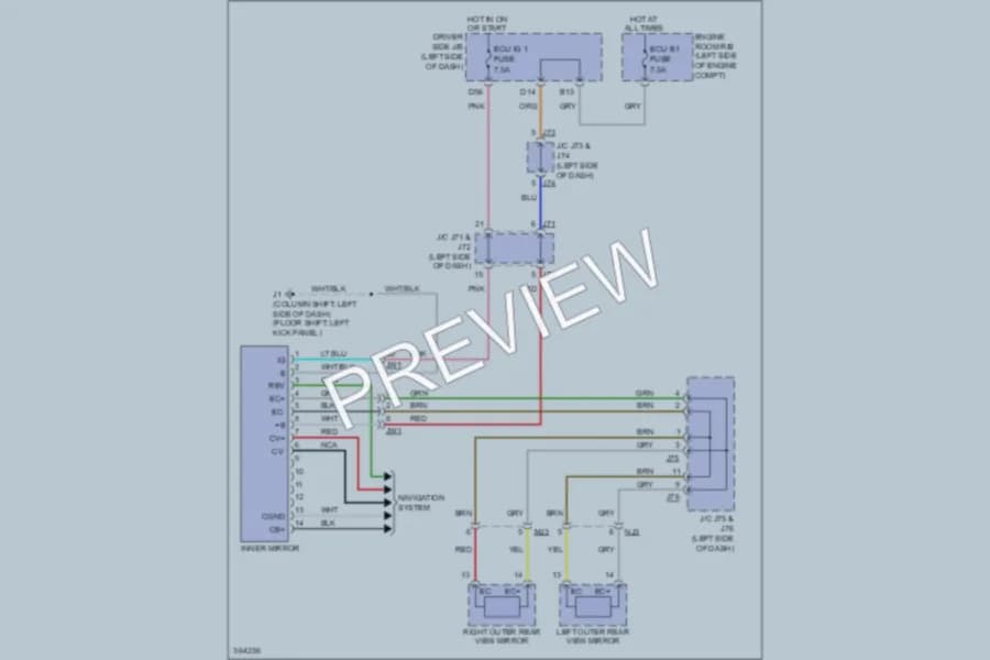 2012 Toyota Tundra Power Mirrors wiring diagram preview