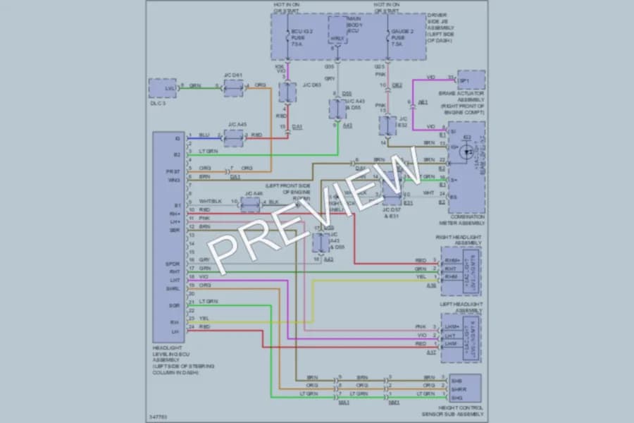 2012 Toyota Venza Headlights wiring diagram preview