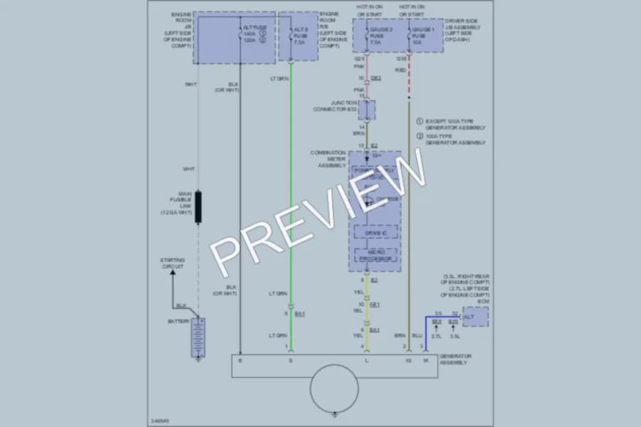 2012 Toyota Venza Starting Charging wiring diagram preview