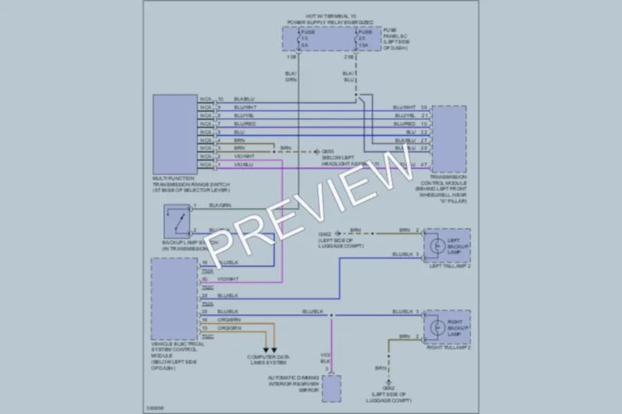 2012 Volkswagen 4D Sedan Exterior Lights wiring diagram preview with protected circuit layout