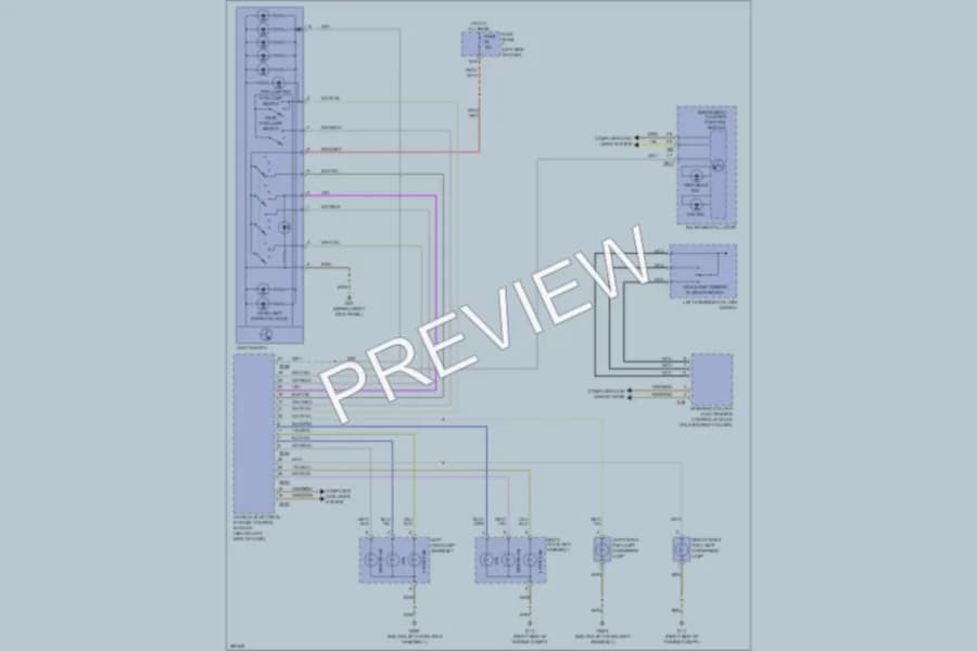 2012 Volkswagen 4D Sedan Headlights wiring diagram preview with protected circuit layout