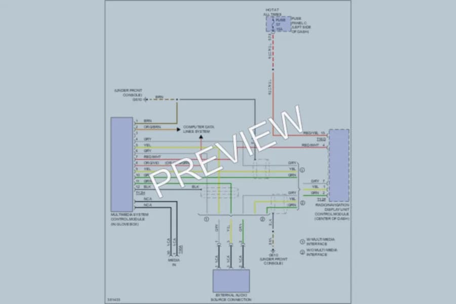 2012 Volkswagen 4D Sedan Radio wiring diagram preview with protected circuit layout
