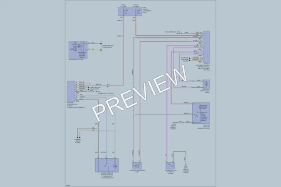 2012 Volkswagen 4D Sedan Trunk Tailgate Fuel Door wiring diagram preview with protected circuit layout