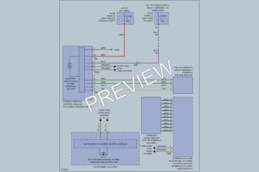 2012 Volkswagen 4D Wagon Electronic Power Steering wiring diagram preview with protected circuit layout