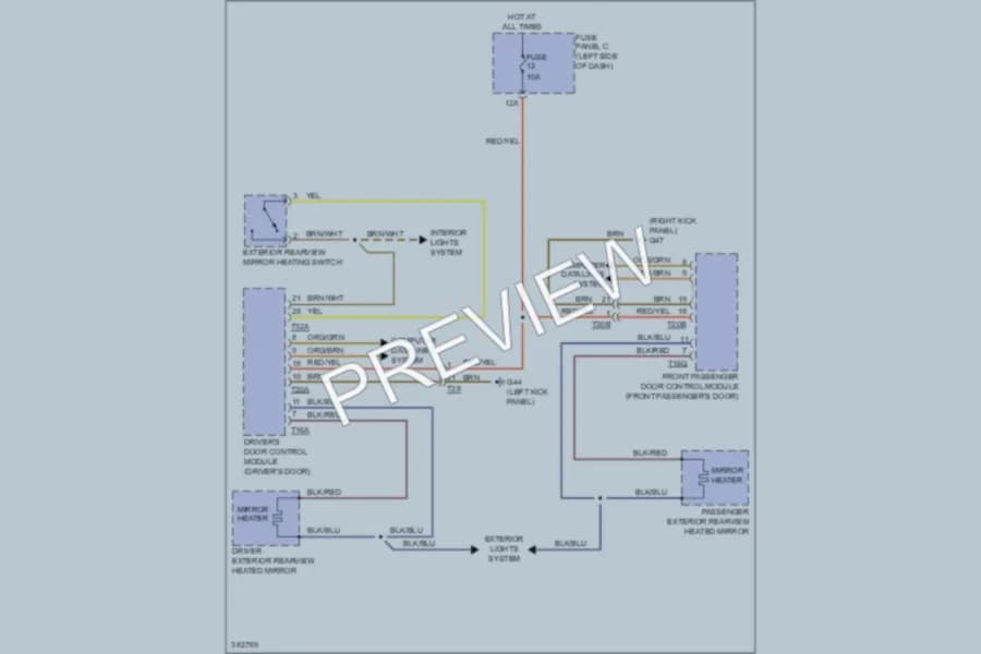 2012 Volkswagen Golf Defoggers wiring diagram preview