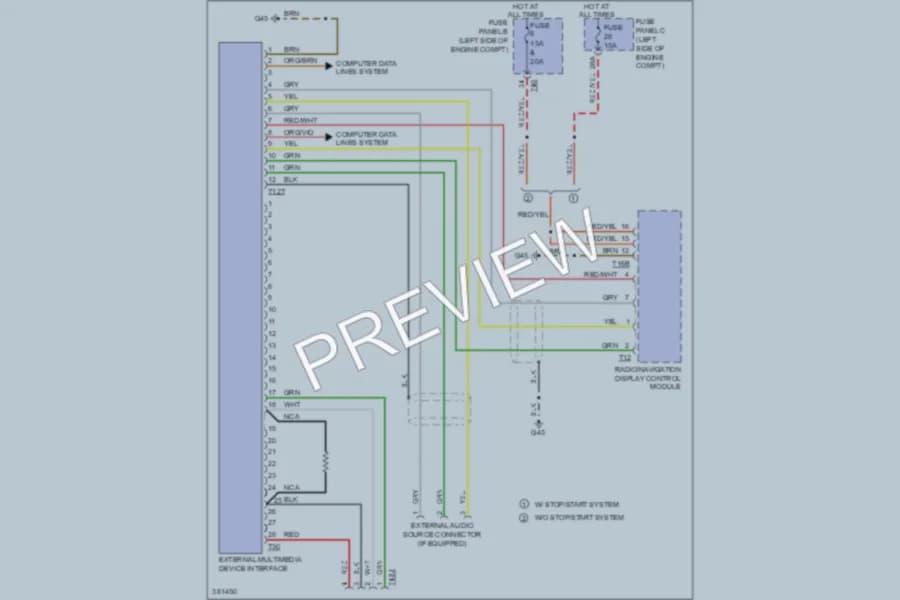2012 Volkswagen Golf Radio wiring diagram preview
