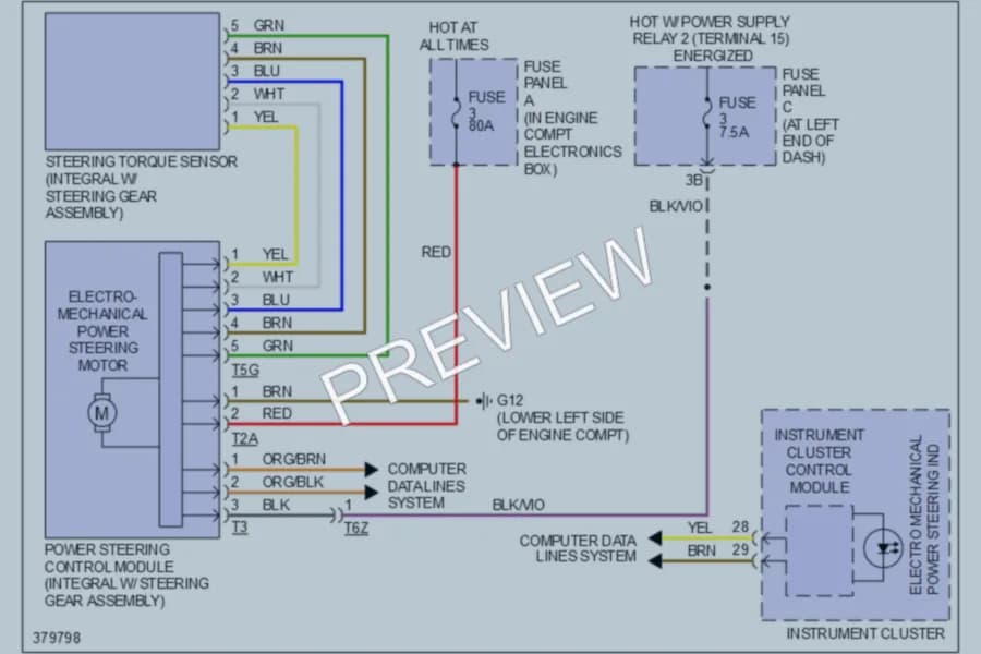 2012 Volkswagen Passat Electronic Power Steering wiring diagram preview